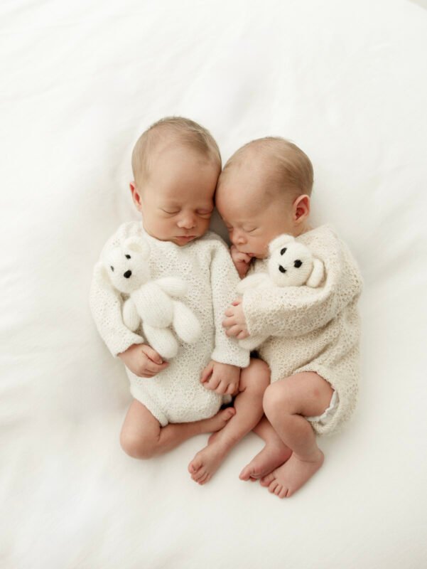 twins at newborn photoshoot in London